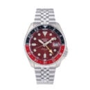 Seiko 5 Sports Thong Sia Limited Edition Red Dial Silver Steel Strap Watch For Men - SSK031K1